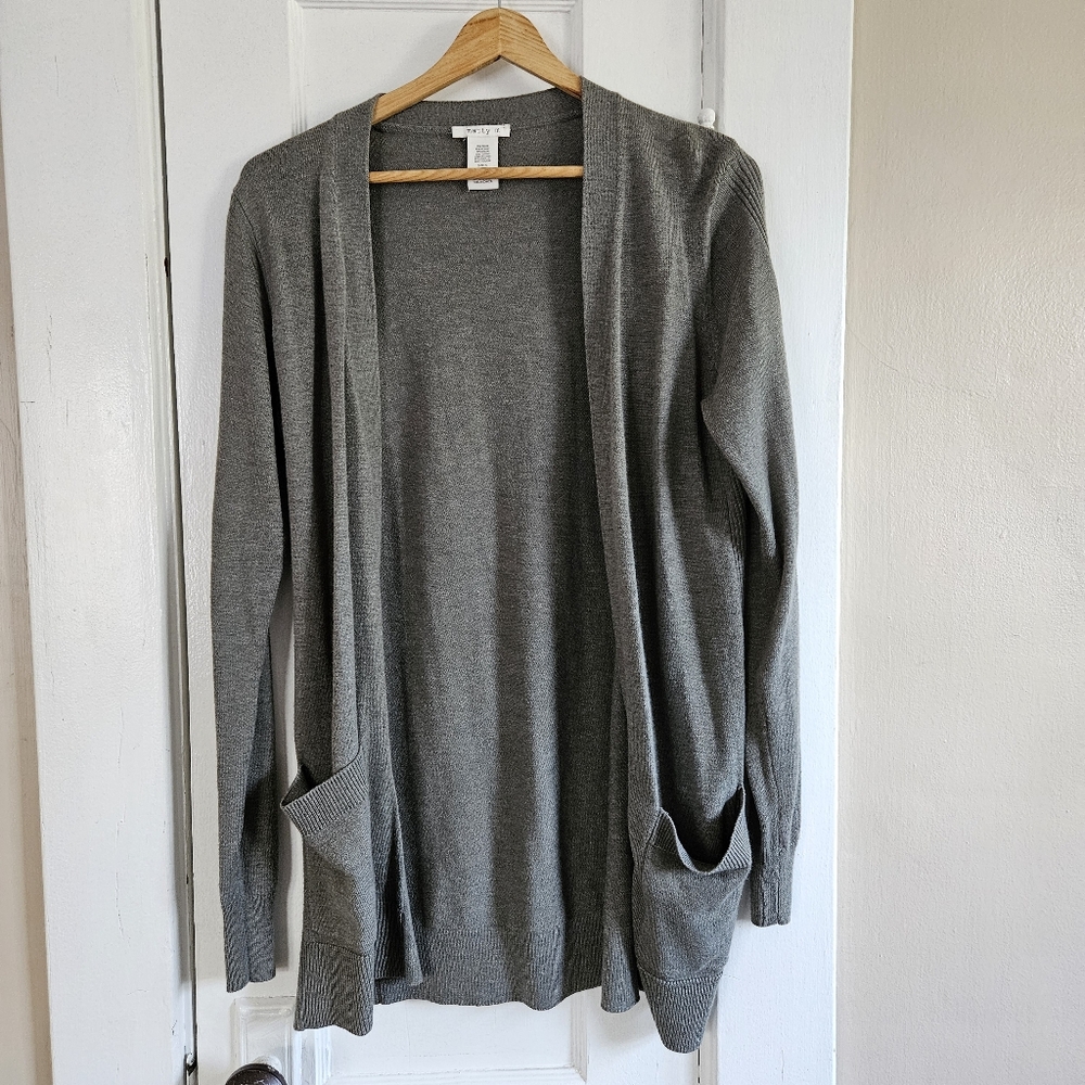 Sage Light Weight Long Cardigan Size Small